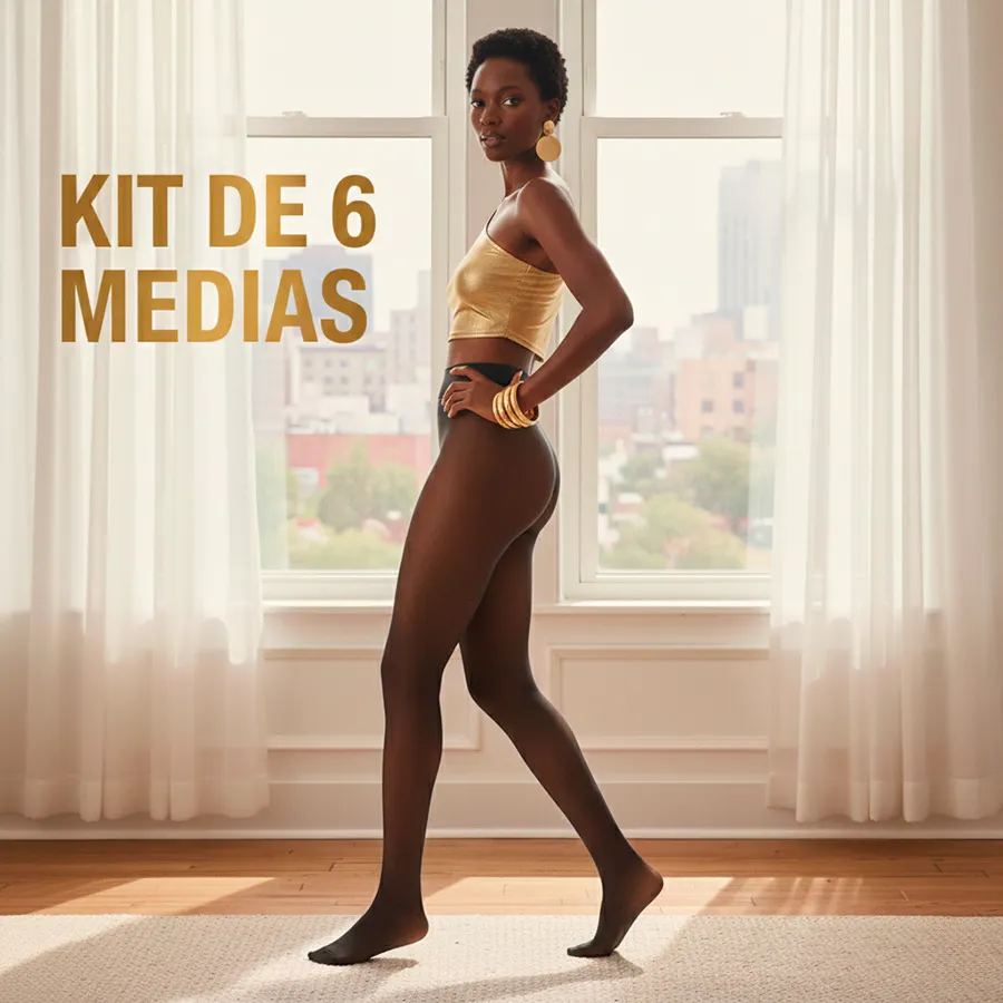 3307-UNI-NEGRO KIT DE 6 MEDIAS 6458